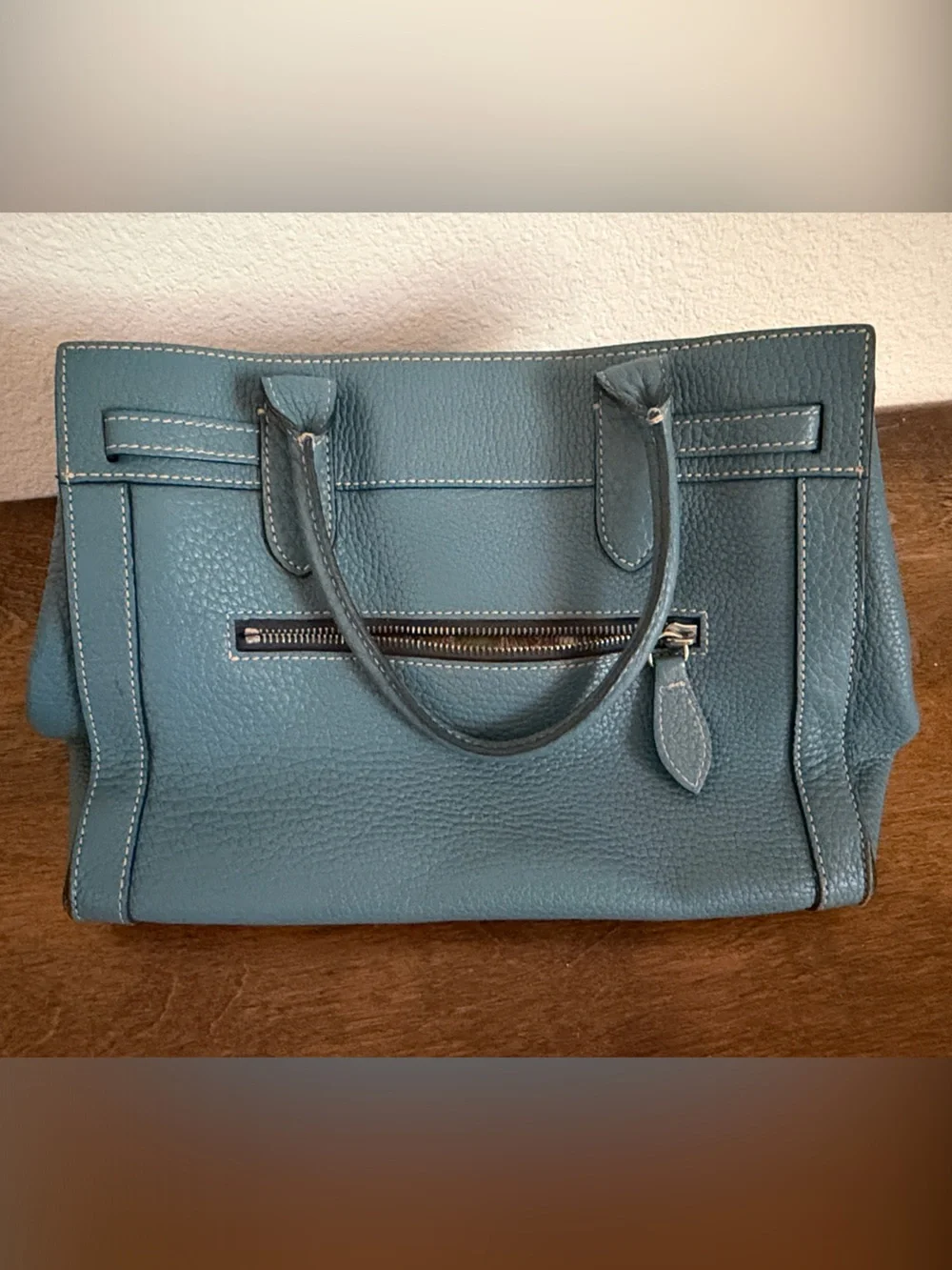 Dooney & Bourke Teal Pebbled Leather Satchel